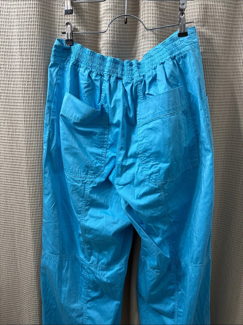 Anthropologie Blue Elastic-Waist oversized cargo like  Pants nwot
